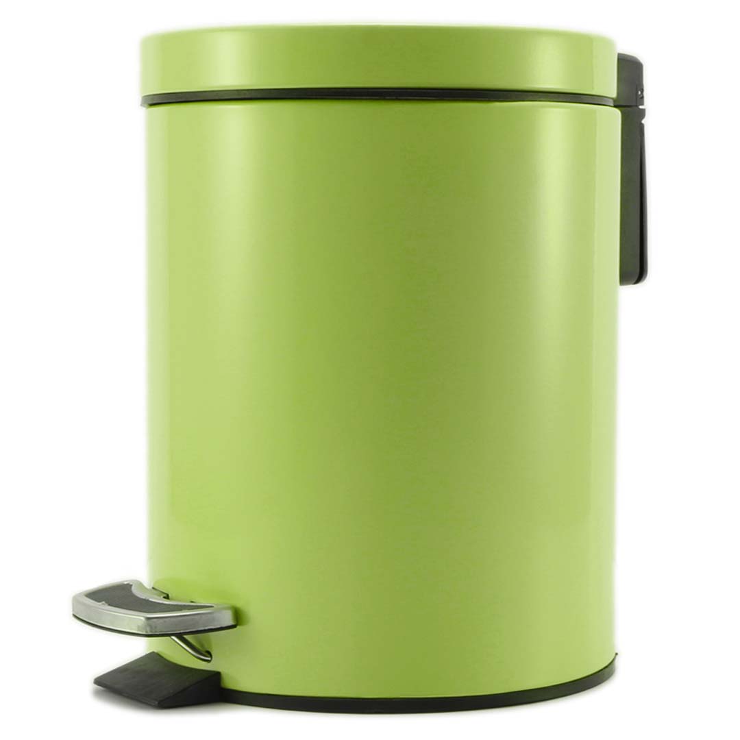 Foot Pedal Stainless Steel Garbage Waste Bin Round 7L Green - Free Shipping