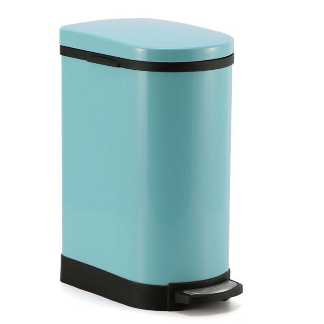 Metal Garbage Waste Bin 10L Blue with Foot Pedal - Free Shipping