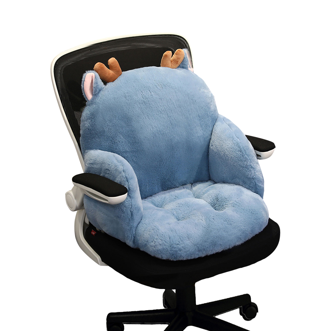 Blue Deer Shape Cushion Bedside Pad Sedentary Plushie Pillow - Free Shipping
