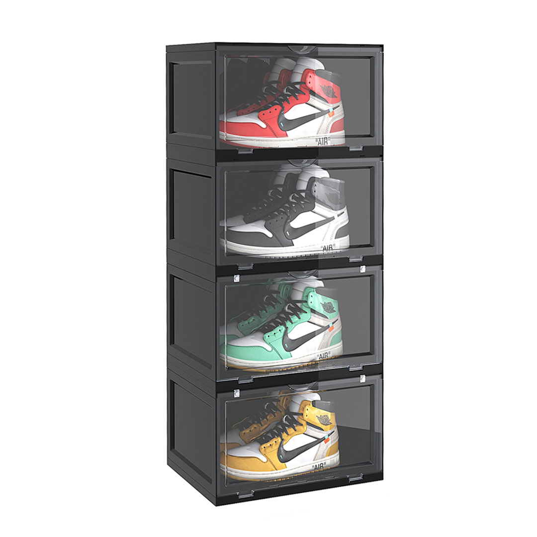 4 Tier Shoe Organiser Sneaker Stackable Storage Box - Free Shipping