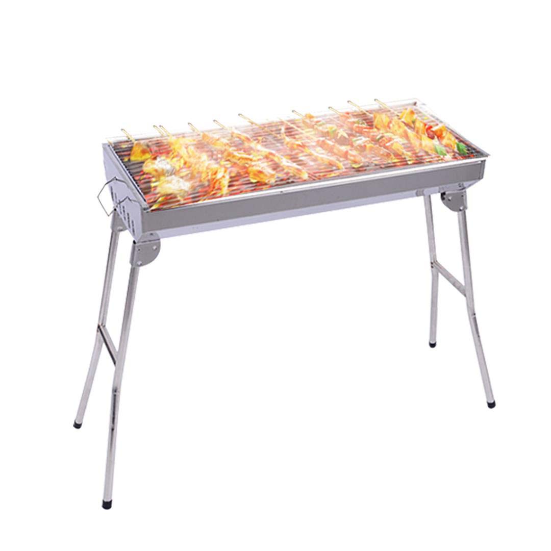 Charcoal BBQ Skewers Grill Portable Stainless Steel 6-8 Persons - Free Shipping