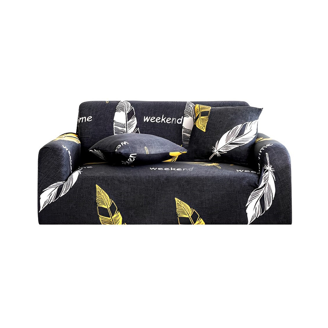 Sofa Cover Couch Protector 2-Seater Feather Print Slipcover - Free Shipping
