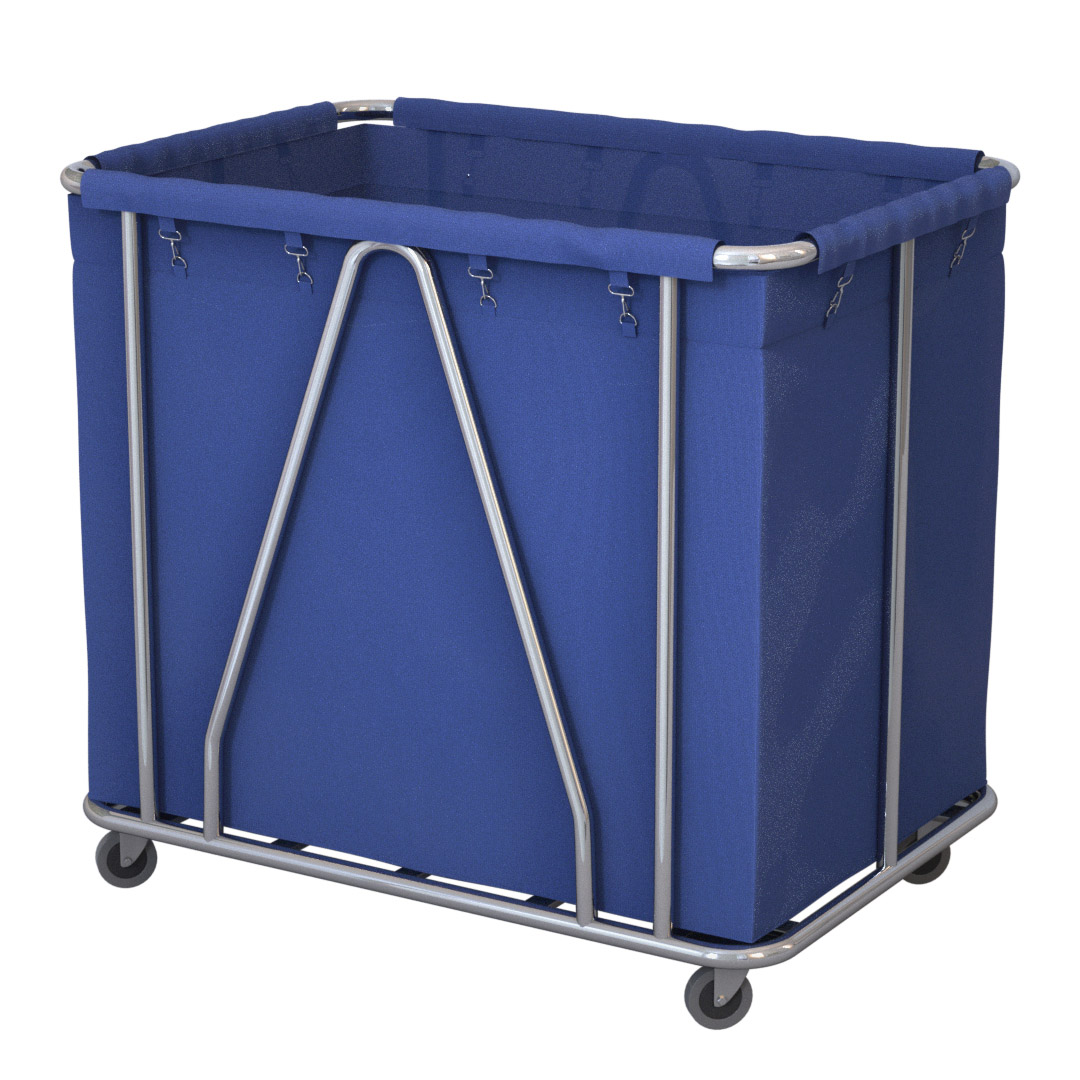 Stainless Steel Large Soiled Laundry Trolley Cart - Free Shipping