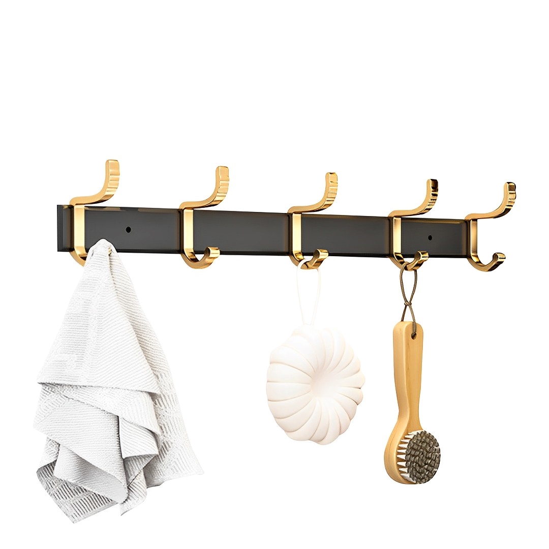 Wall Mounted Towel Hanger and Rack with Hooks - Free Shipping