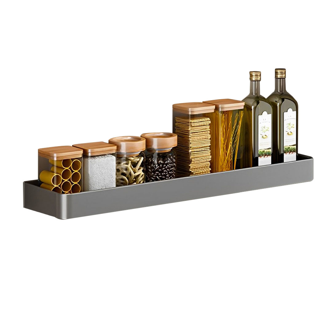 Black Wall-Mounted Kitchen Spice Storage Shelf Rack - Free Shipping