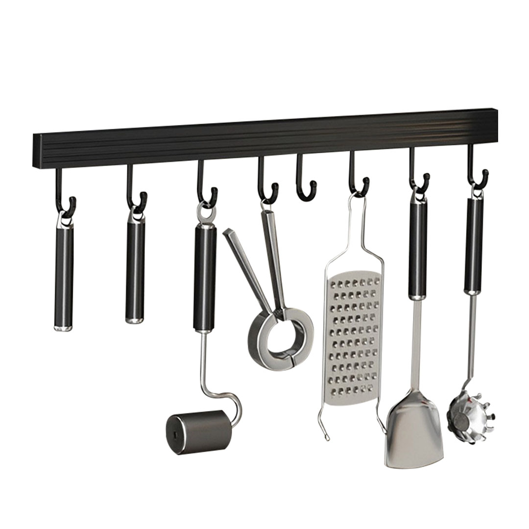 Kitchen Utensil Storage Rack Spatula Organiser with Hooks - Free Shipping