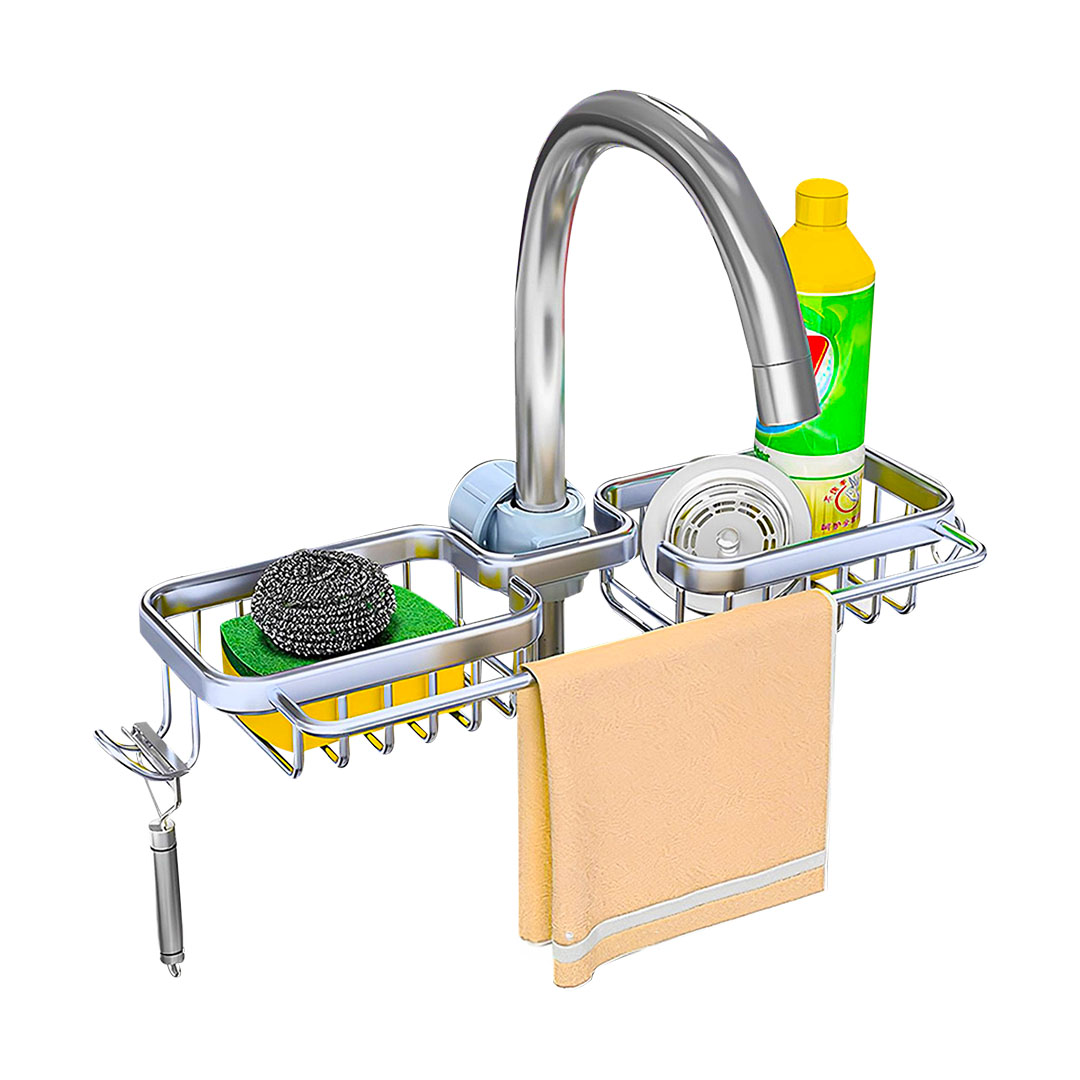 Kitchen Sink Faucet Organiser Rack Drainer with Towel Bar Holder - Free Shipping