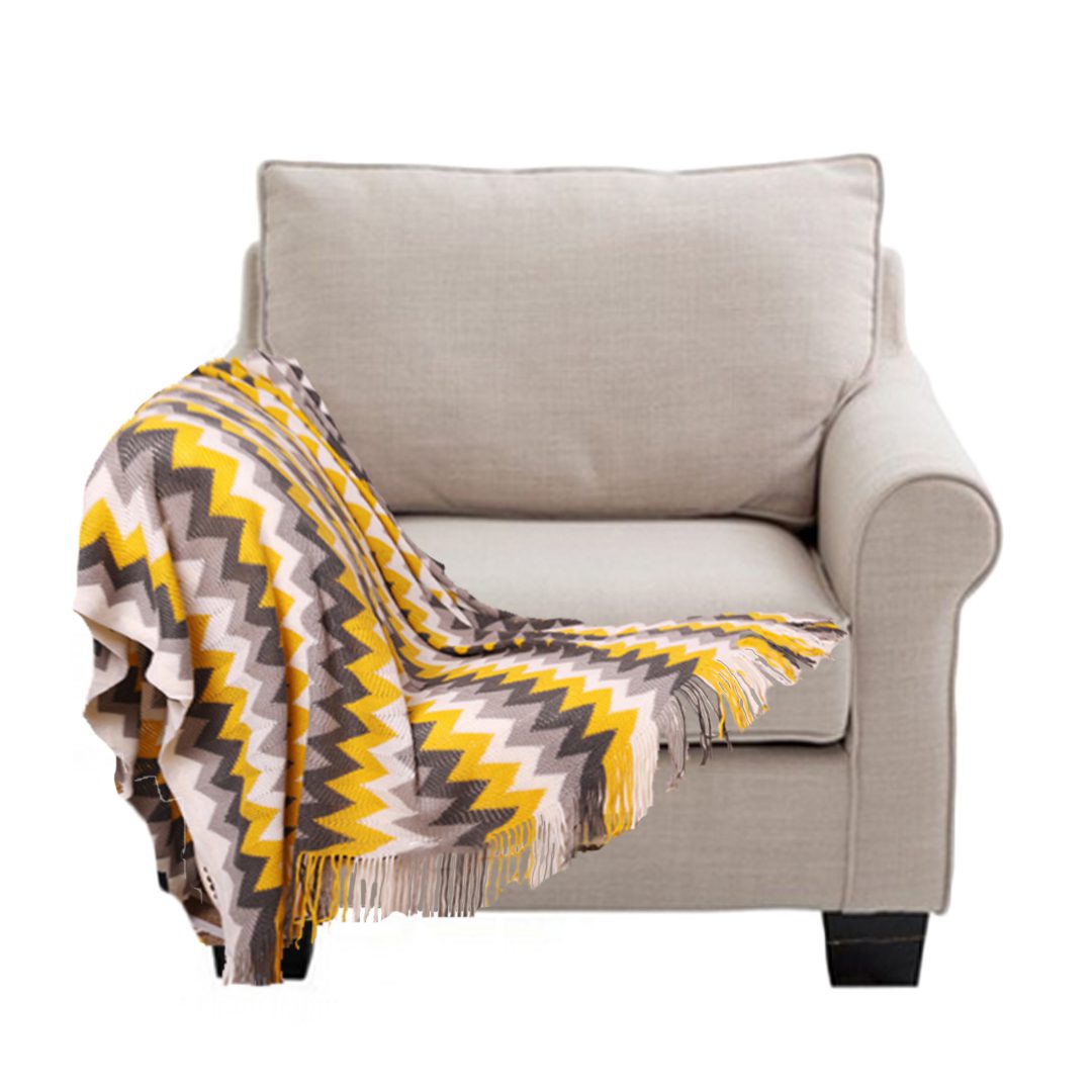 Yellow Striped Throw Blanket