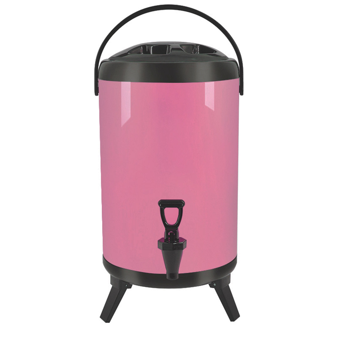 Stainless Steel Insulated 10L Hot Drink Dispenser with Faucet Pink - Free Shipping
