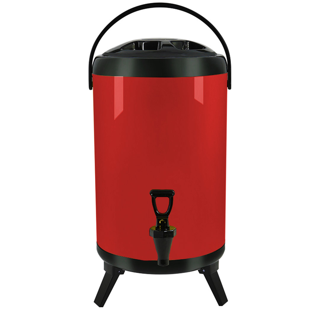 Stainless Steel Insulated Cold Drink Beverage Dispenser Red - Free Shipping