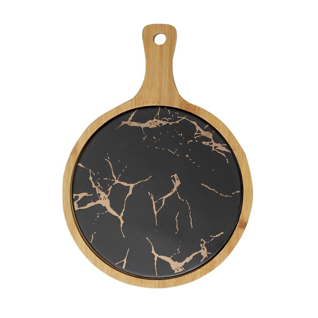 Circle Wooden Serving Slate Steak Serving Platter - Free Shipping