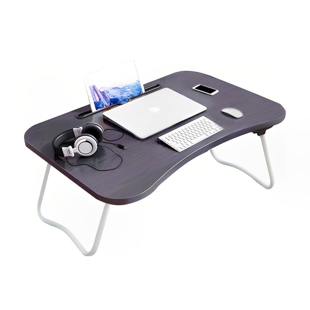 Portable Adjustable Foldable Bed Sofa Study Table, Notebook Stand - Black - Free Shipping