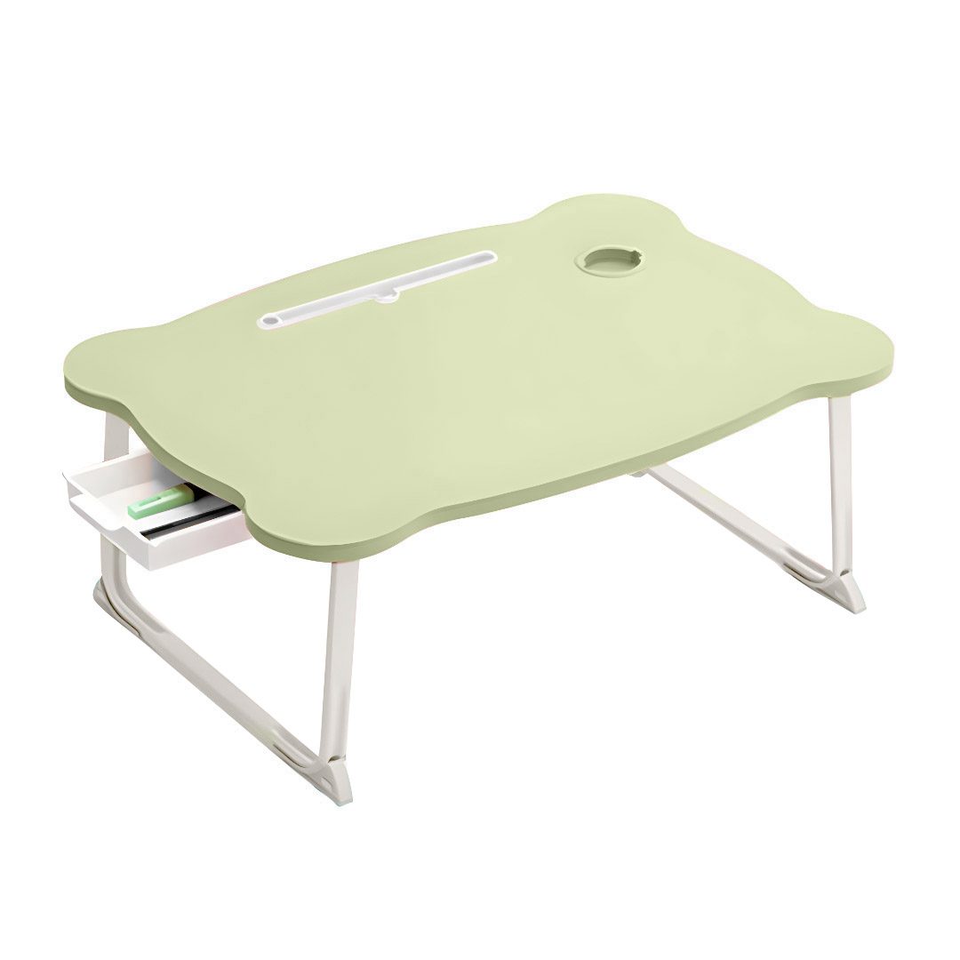 Green Portable Sofa Bed Table Folding Mini Desk Drawer and Cup-Holder - Free Shipping