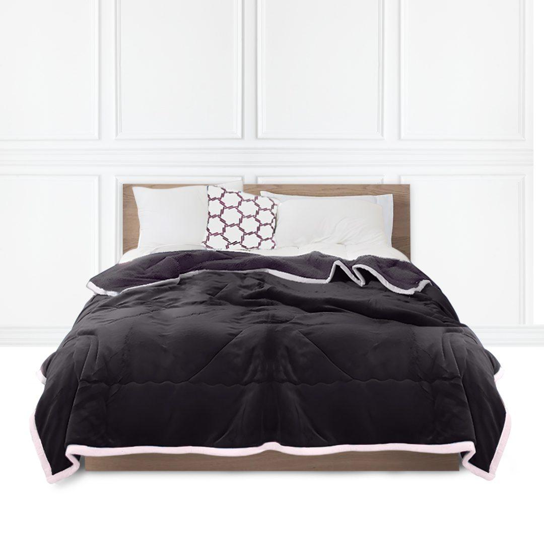 Throw Blanket Cosy Double Sided Coverlet Fleece Dark Grey - Free Shipping