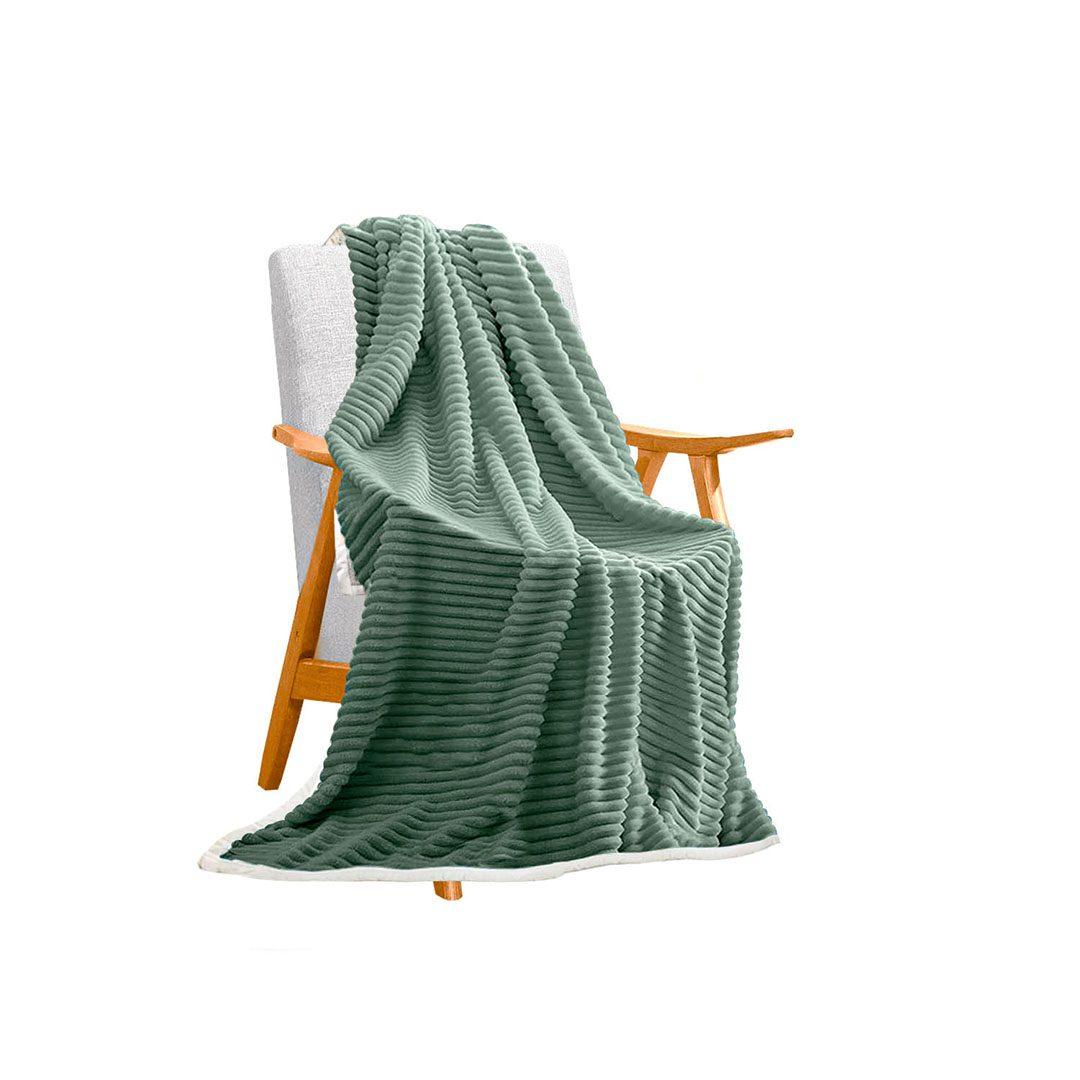 Warm Cosy Double Sided Thick Throw Blanket Flannel Coverlet Fleece Comforter Blue - Free Shipping