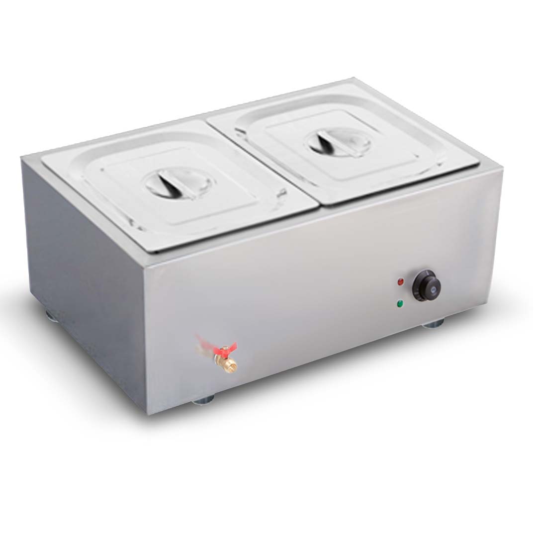 Stainless Steel Food Warmer with Lid 2 X 1/2 GN Pan Electric Bain-Marie - Free Shipping