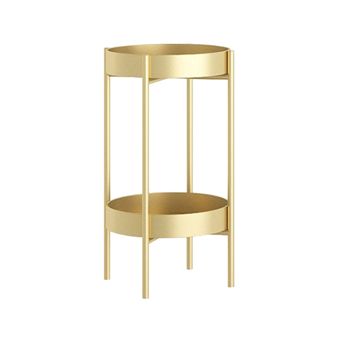 Flower Pot Holder Corner Shelving Display 2 Layer 50cm Gold Metal Plant Stand - Free Shipping