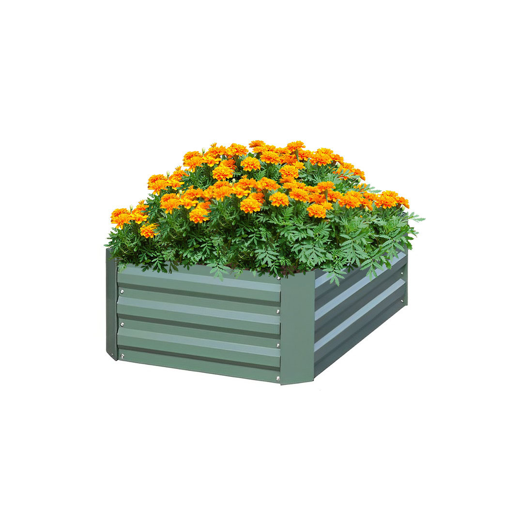 Galvanised Raised Garden Bed 100cm Square Outdoor Planter Box - Free Shipping