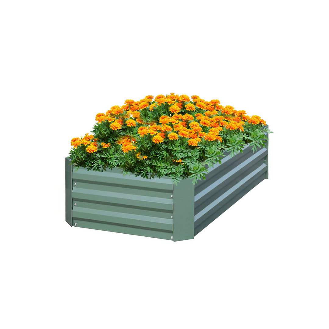 Rectangle Galvanised Raised Garden Bed Flower and Herbs Planter 120X90cm  - Free Shipping