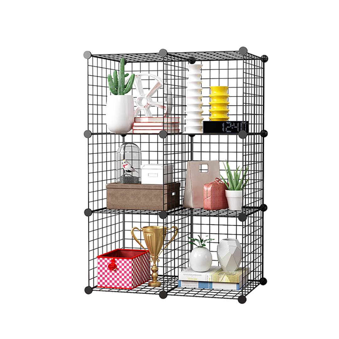 Black Portable 6-Cube Storage Organiser Foldable Cubic Box Shelf - Free Shipping