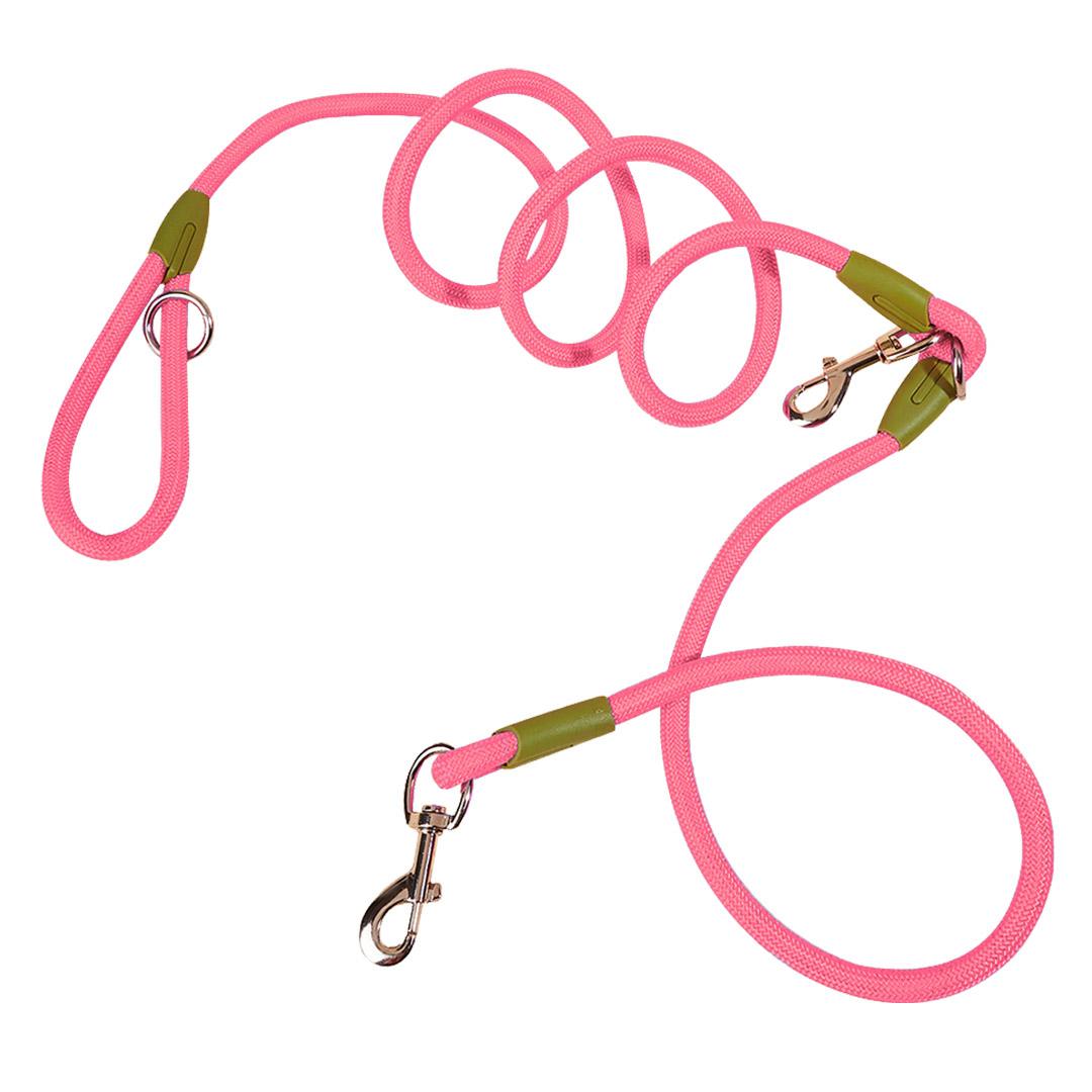 Multifunction Hands-Free Pet Cat Dog Double Ended Leash Pink 220cm - Free Shipping