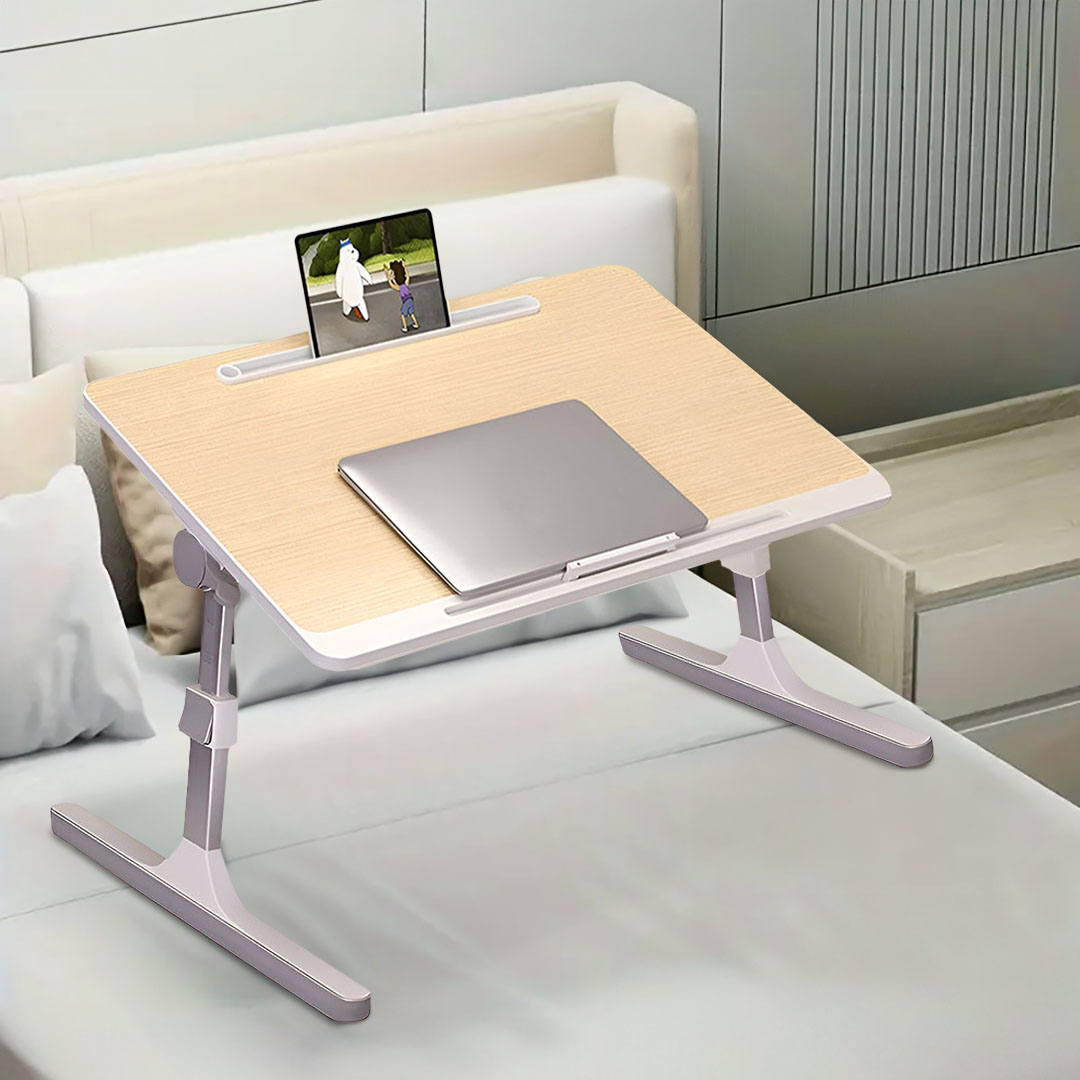 60x40cm Wood Bed Laptop Desk - Adjustable Foldable Study Table - Image 2
