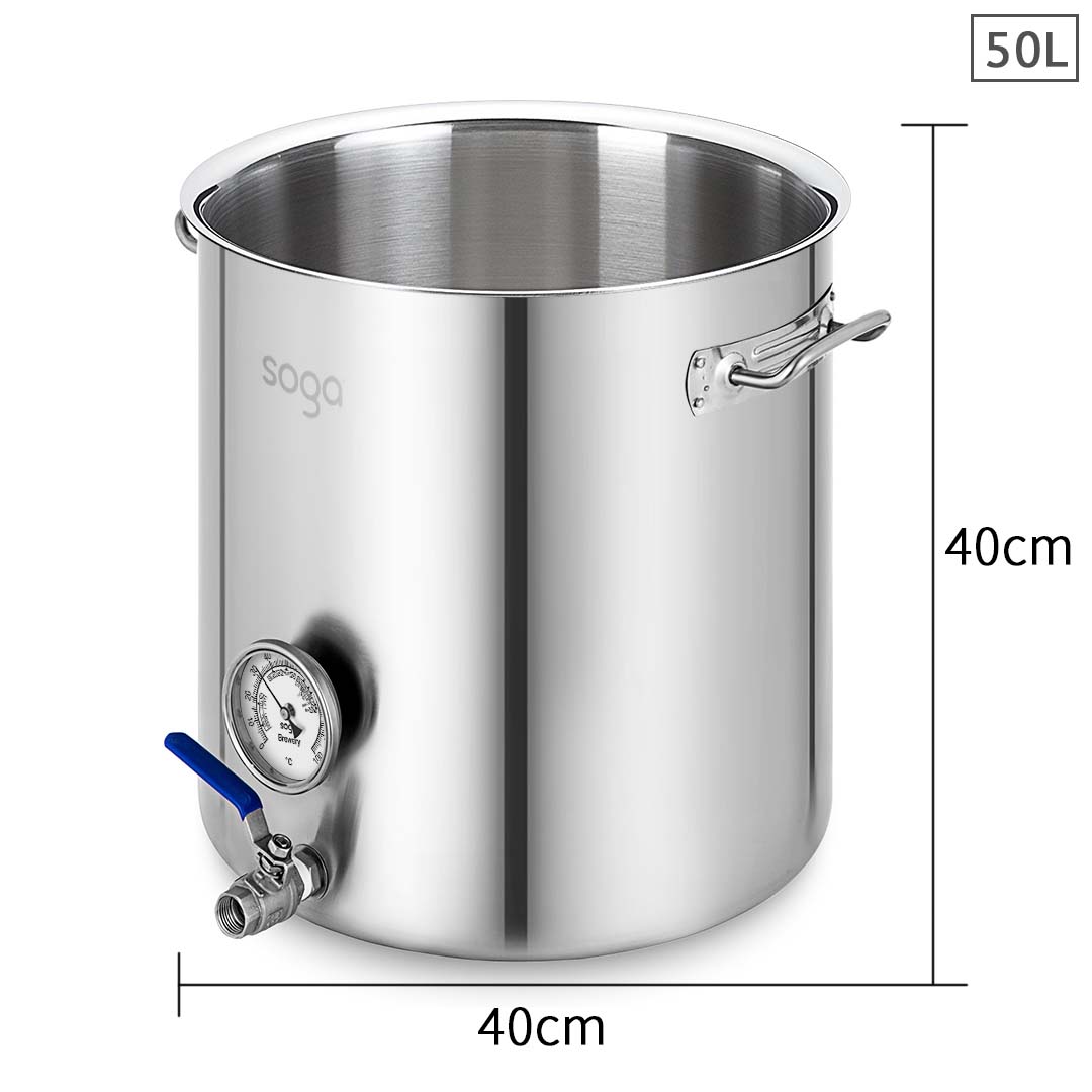 Stainless Steel 50L No Lid Brewery Pot Fermenter With Beer Valve 40x40cm - Free Shipping - Image 2