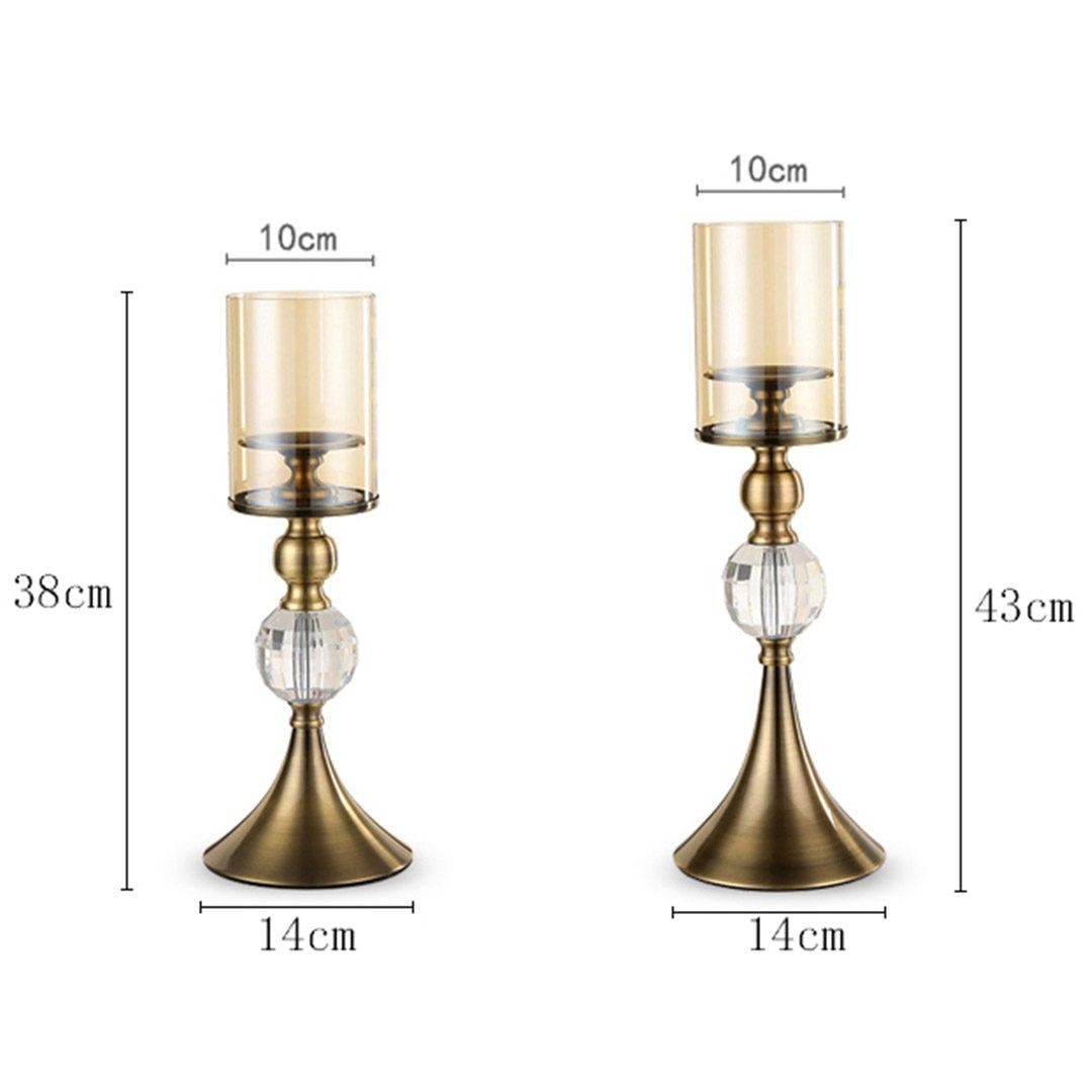 Glass Candle Holder Candle Stand Glass and Metal 43cm 38cm - Free Shipping - Image 2