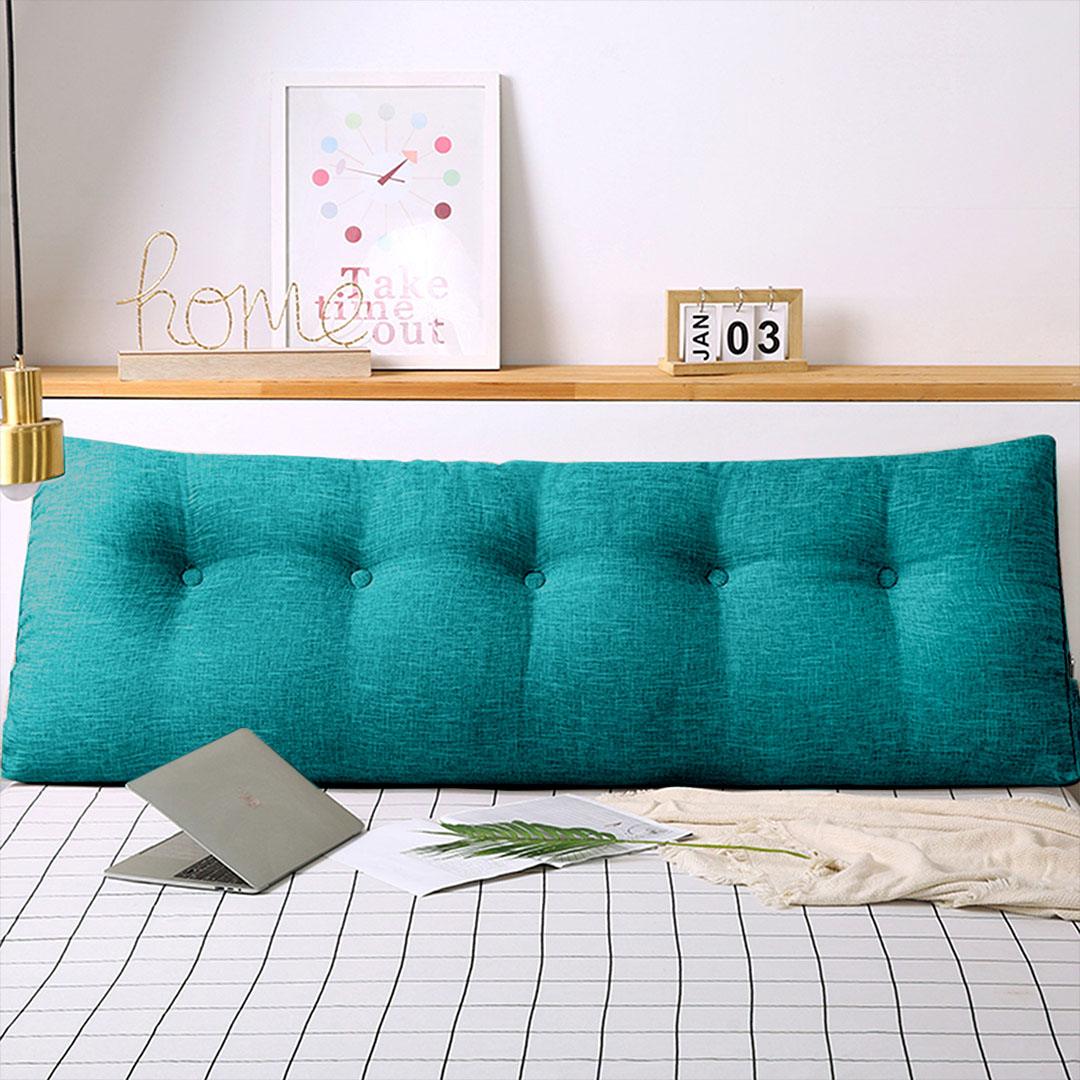 Blue Green Wedge Bed Pillow Backrest Bedside Cushion 180cm - Free Shipping - Image 2