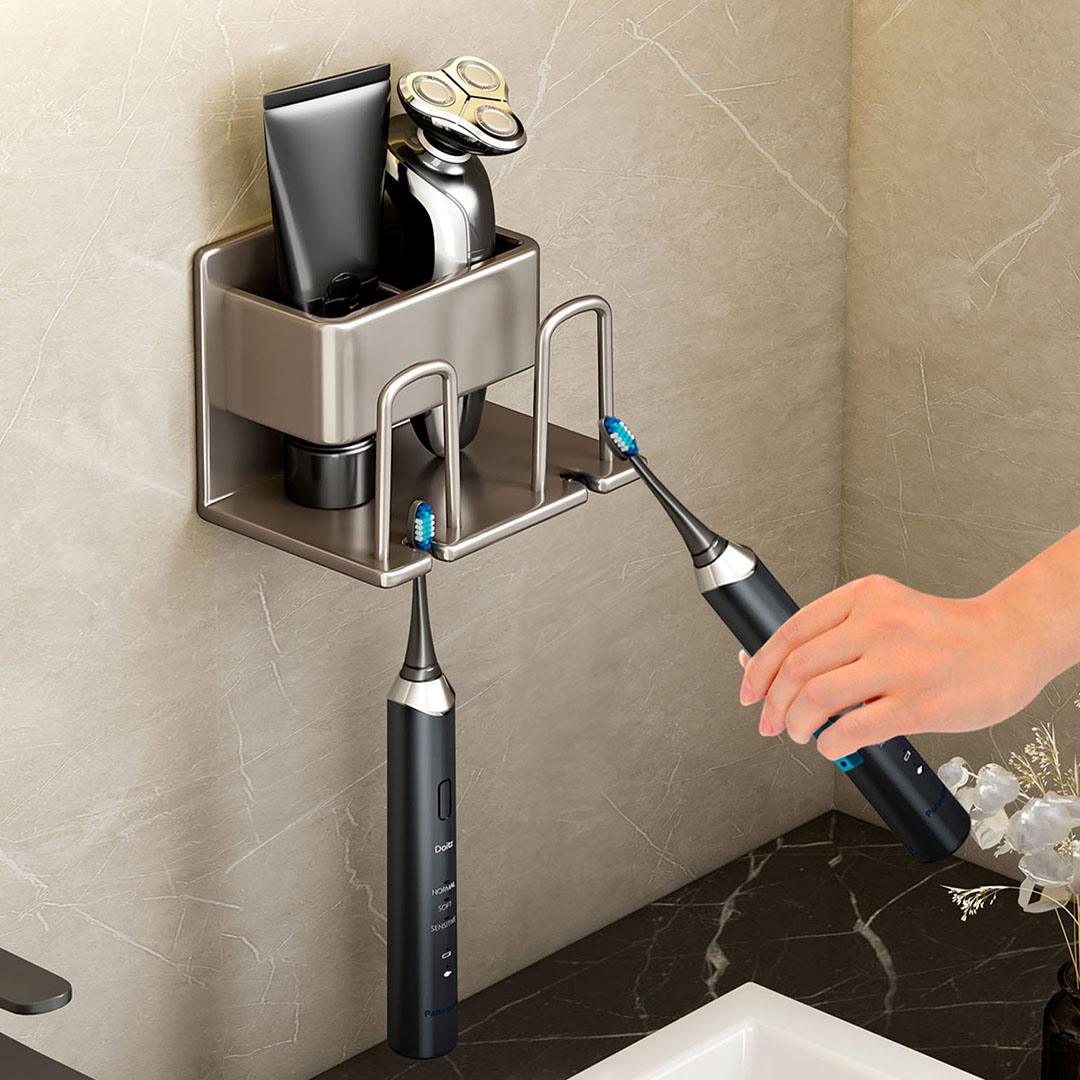 15cm Wall-Mounted Bathroom Storage Organiser Adhesive Shelf Rack - Free Shipping - Image 3