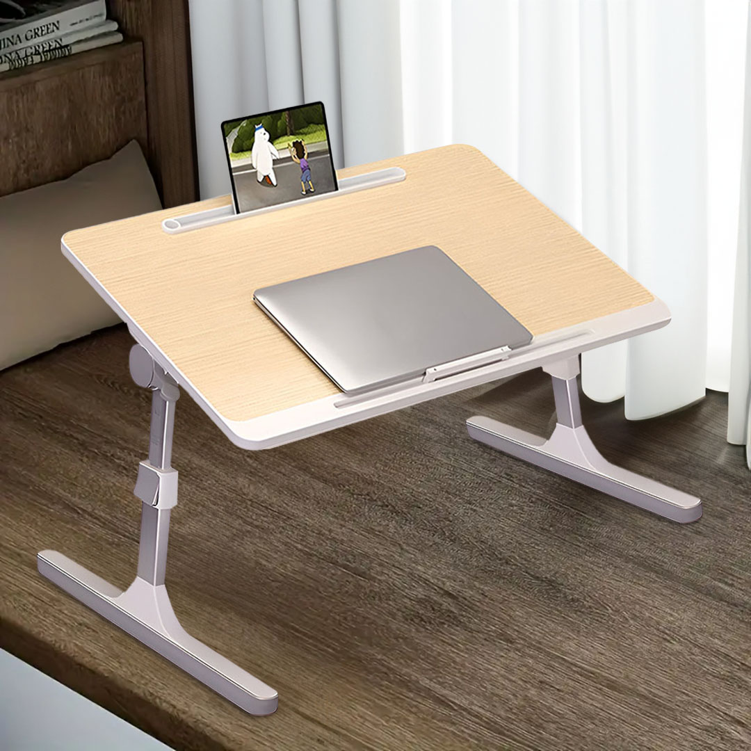 60x40cm Wood Bed Laptop Desk - Adjustable Foldable Study Table - Image 3