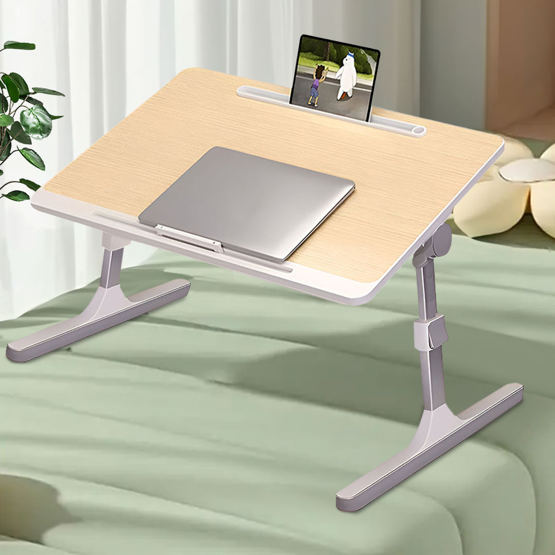 60x40cm Wood Bed Laptop Desk - Adjustable Foldable Study Table - Image 4