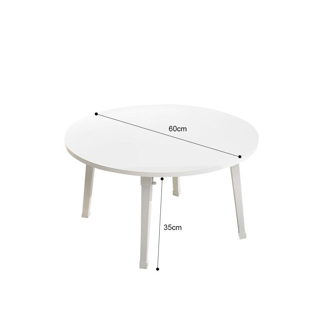 Folding Floor Table Small Round Space-Saving Mini Desk White - Free Shipping - Image 4