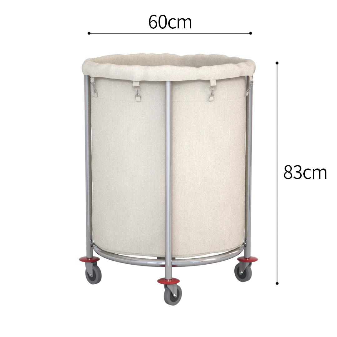 Stainless Steel Commercial Round Linen Laundry Trolley - Free Shipping - Image 6