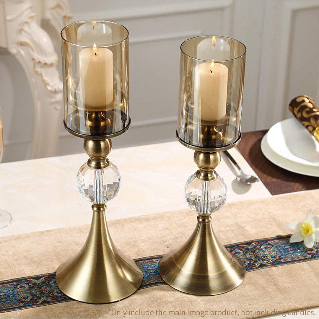 Glass Candle Holder Candle Stand Glass and Metal 43cm 38cm - Free Shipping - Image 6
