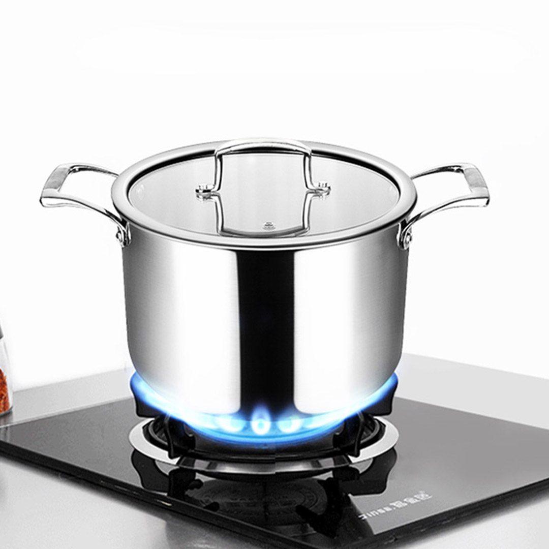Stainless Steel Soup Pot Stock Cooking Stockpot Heavy Duty Thick Bottom with Glass Lid 28cm - Free Shipping - Image 6