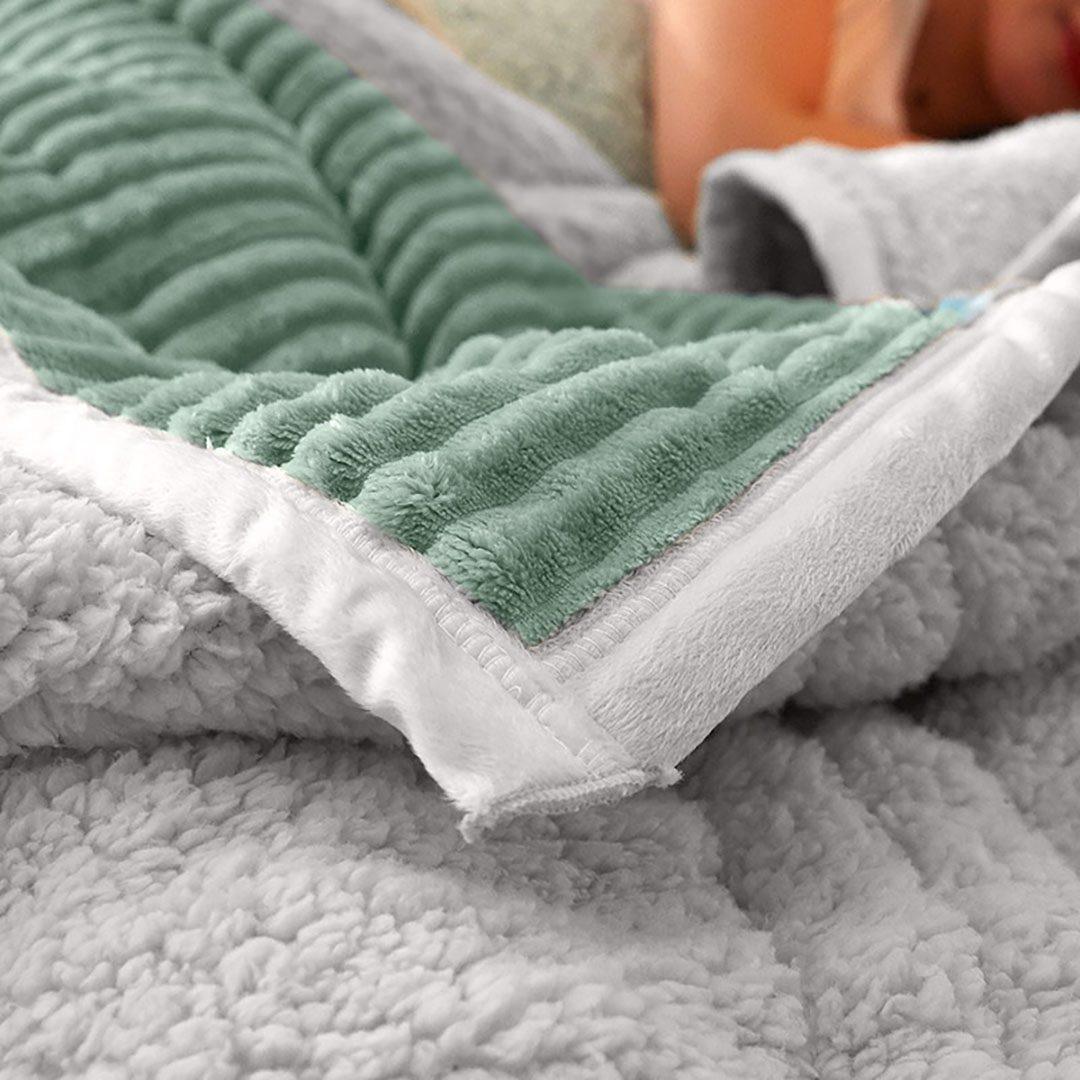 Warm Cosy Double Sided Thick Throw Blanket Flannel Coverlet Fleece Comforter Blue - Free Shipping - Image 6
