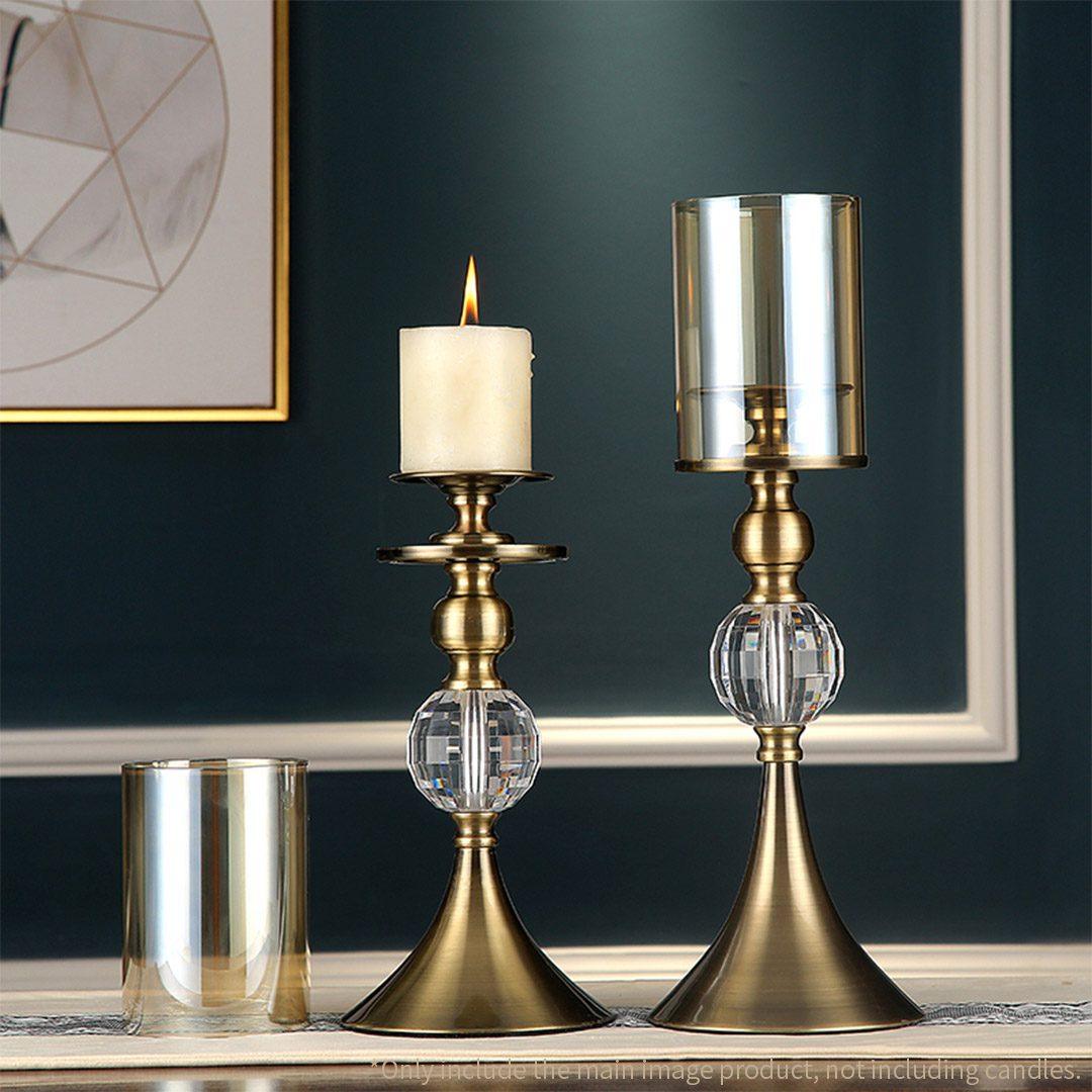Glass Candle Holder Candle Stand Glass and Metal 43cm 38cm - Free Shipping - Image 7