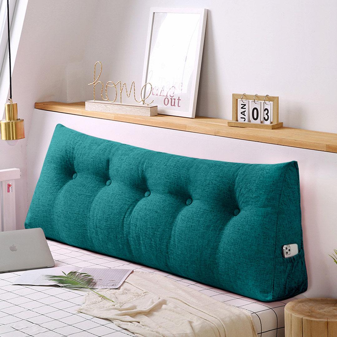 Blue Green Wedge Bed Pillow Backrest Bedside Cushion 180cm - Free Shipping - Image 5