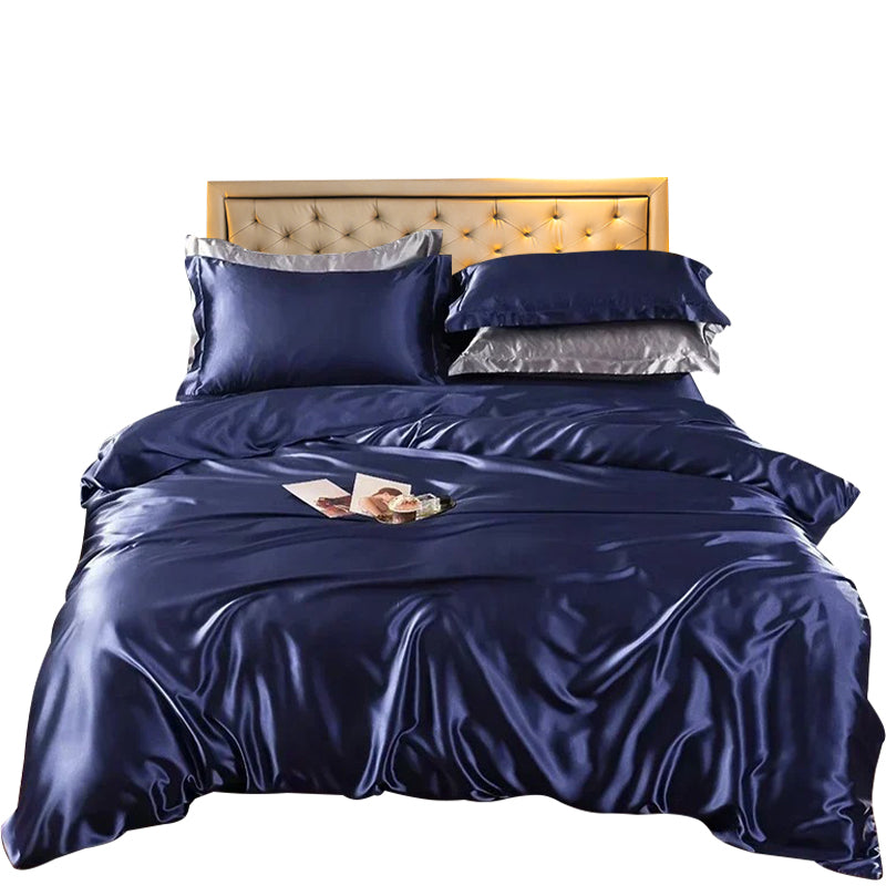 Violet AU EU King Size 3 Pieces Lux Satin Duvet Cover, Durable Bedding