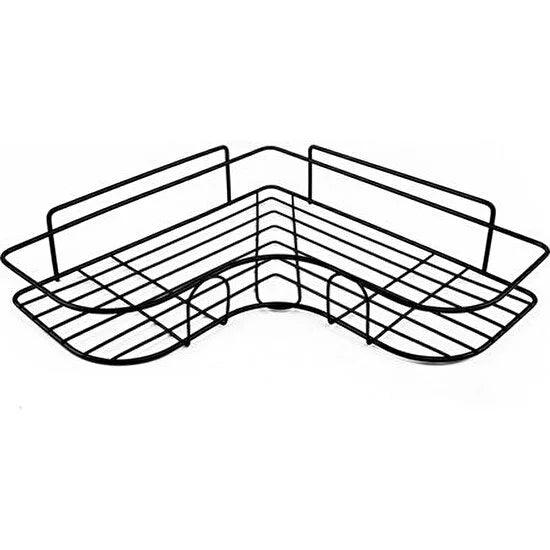 Black No-Drill Corner Shower Shelf Storage Rack Holder for Bathroom