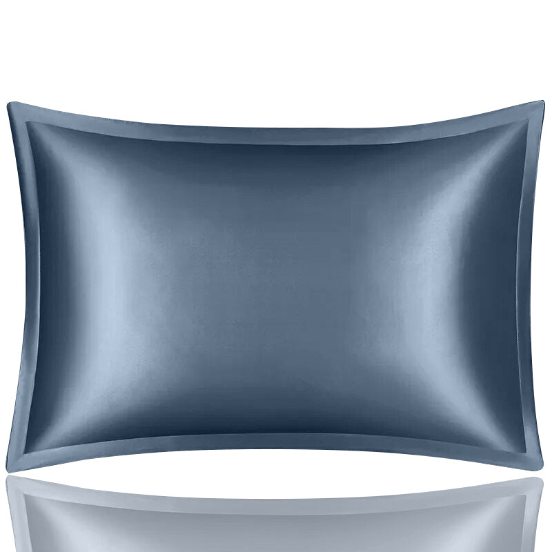 Blue Grey Pure Real Silk Pillowcase 50x90cm, for Bed Comfort and Luxury