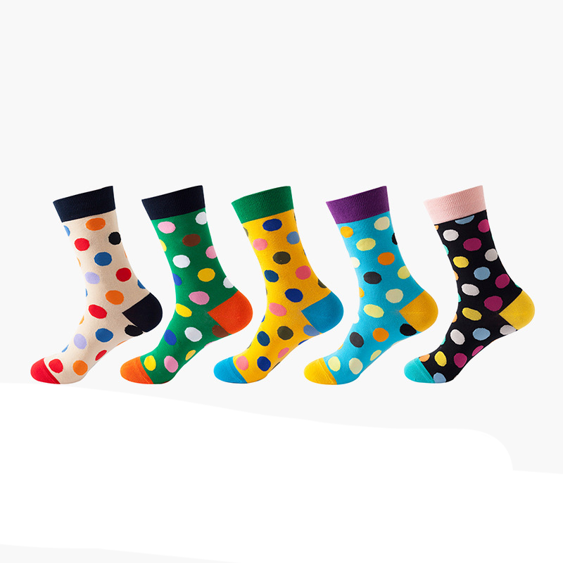 Polk Dots Design Cotton Oil Painting Socks, Sophisticated Fashion Accessories - Free Shipping