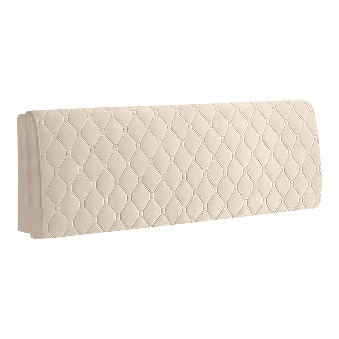 Beige Diamond Pattern Super Soft Quilted Velvet Headboard Cover - Luxurious Makeover