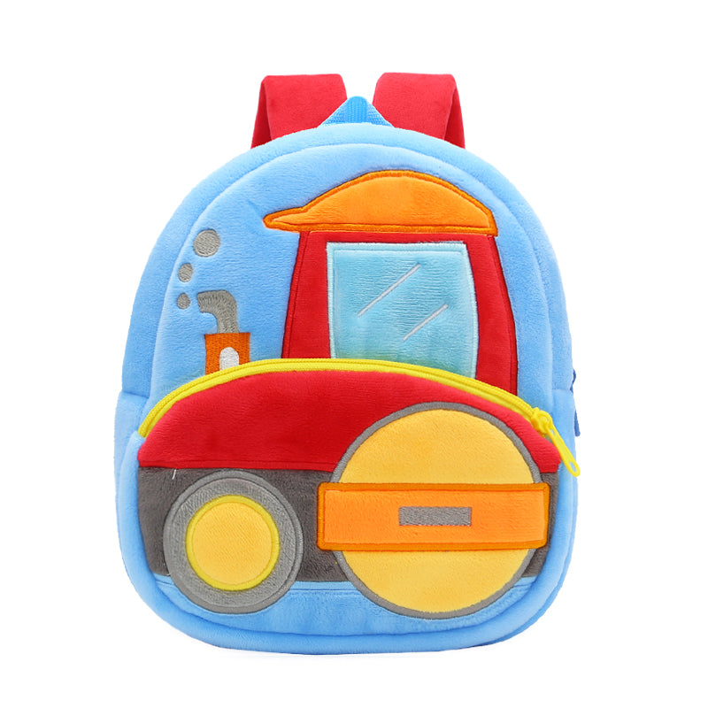 Blue Road Roller Backpack Cute Cartoon Style, Toddler Plush Bag - Free Shipping