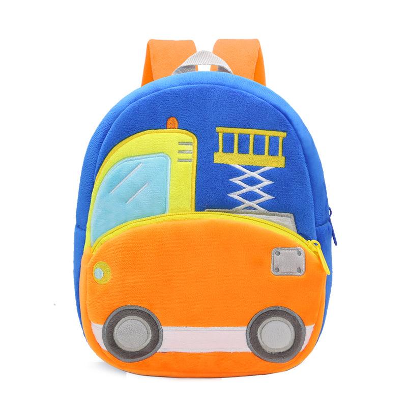 Blue Lift Truck Backpack Cute Cartoon Style, Toddler Plush Bag