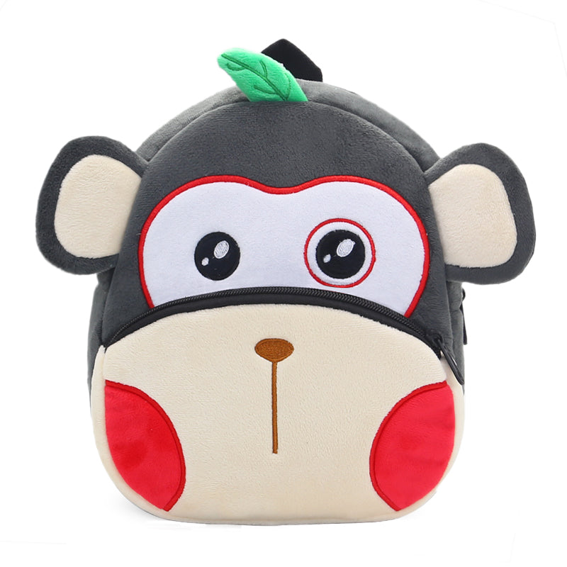 3D Grey Monkey School Backpack, Cute Cartoon Design, Toddler Plush Bag - Free Shipping