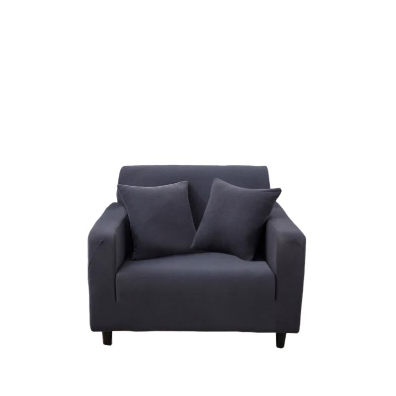 1 Seater Grey Sofa Cover with Elastic Stretchable Slipcover, Couch Protector