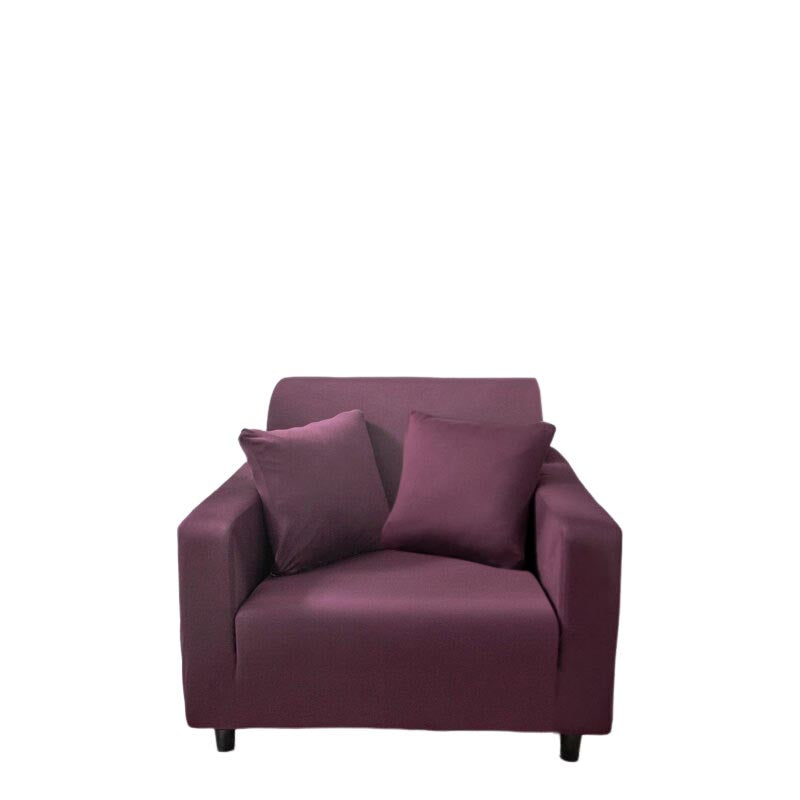 Single Seater Sofa Cover, Plain Bean Paste Red Style, Couch Protection, Elastic Slipcover