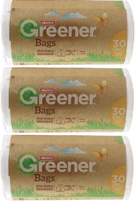 3X Multix Greener Degradable Tidy Bags 30PK 12L